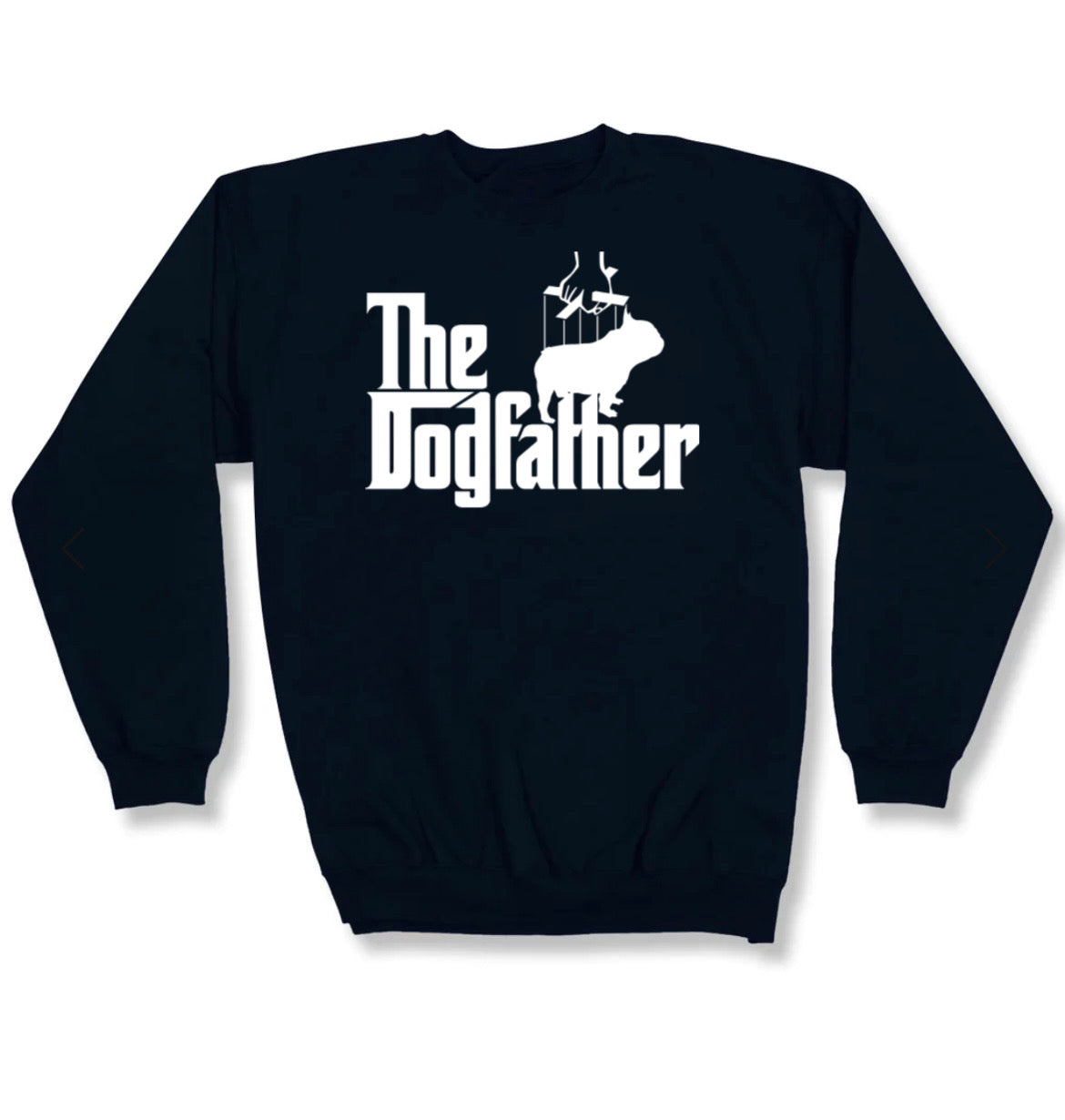 DogFather Blue Crewneck (Puppet White Print)