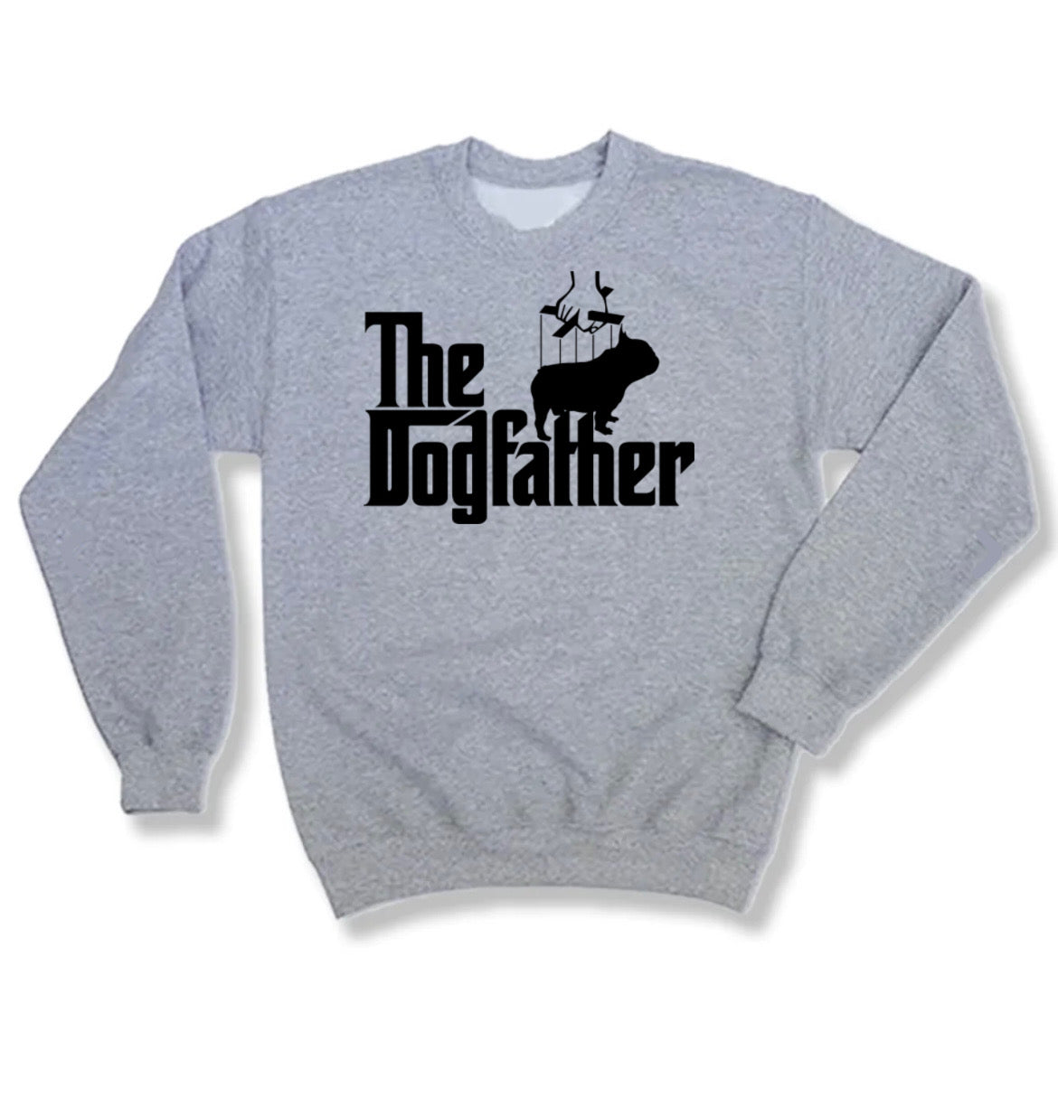 DogFather Grey Crewneck (Puppet BLK Print)