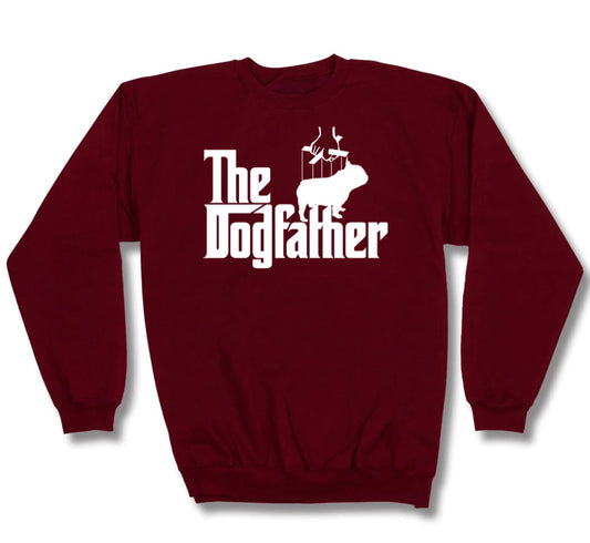 DogFather Maroon Crewneck (Puppet White Print)